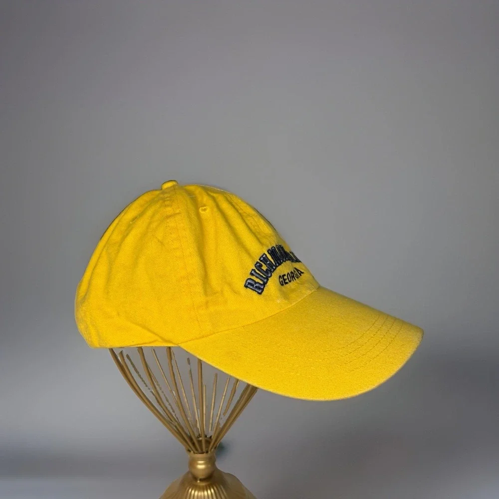 Caps Richmond Hill Georgia Hat Yellow Souvenir Dad Cap Hook and Loop Flaws OSFA